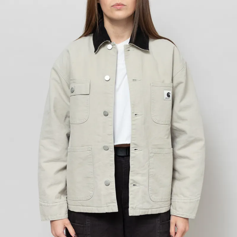 Carhartt WIP Womens OG Michigan Coat Fleur De Sel Black Stone Canvas-1