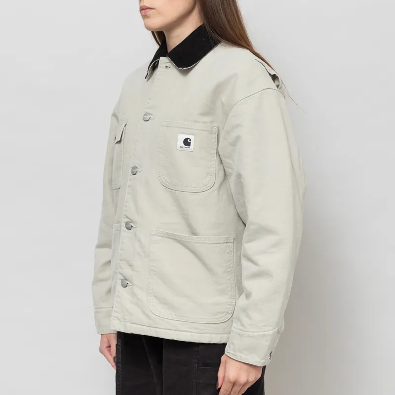 Carhartt WIP Womens OG Michigan Coat Fleur De Sel Black Stone Canvas-2