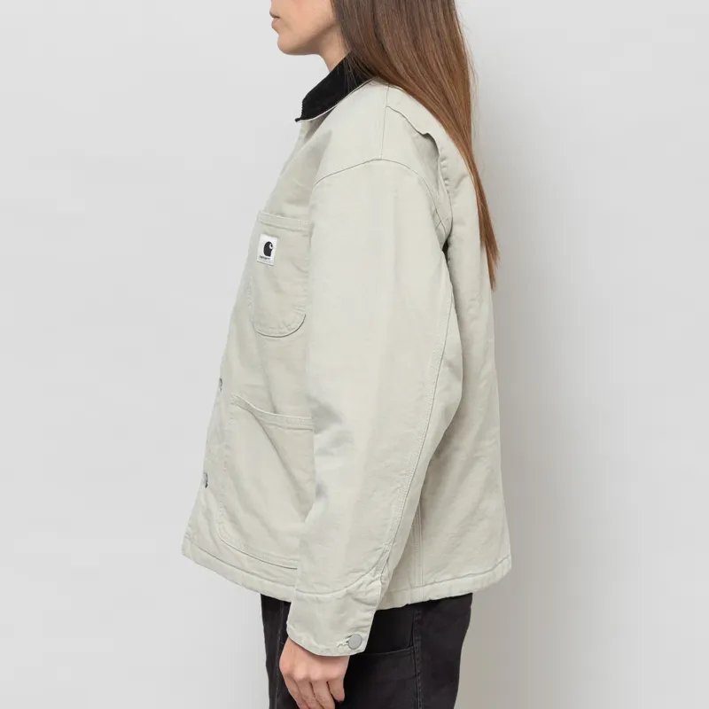 Carhartt WIP Womens OG Michigan Coat Fleur De Sel Black Stone Canvas-3