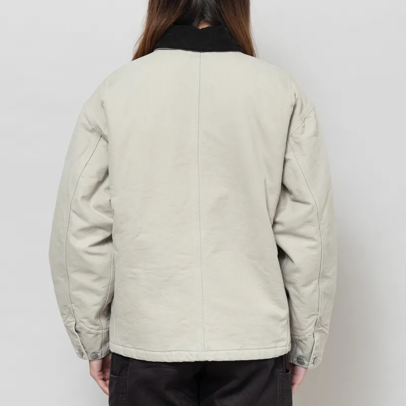 Carhartt WIP Womens OG Michigan Coat Fleur De Sel Black Stone Canvas-4