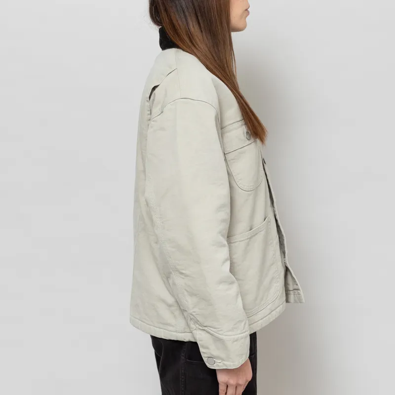 Carhartt WIP Womens OG Michigan Coat Fleur De Sel Black Stone Canvas-5