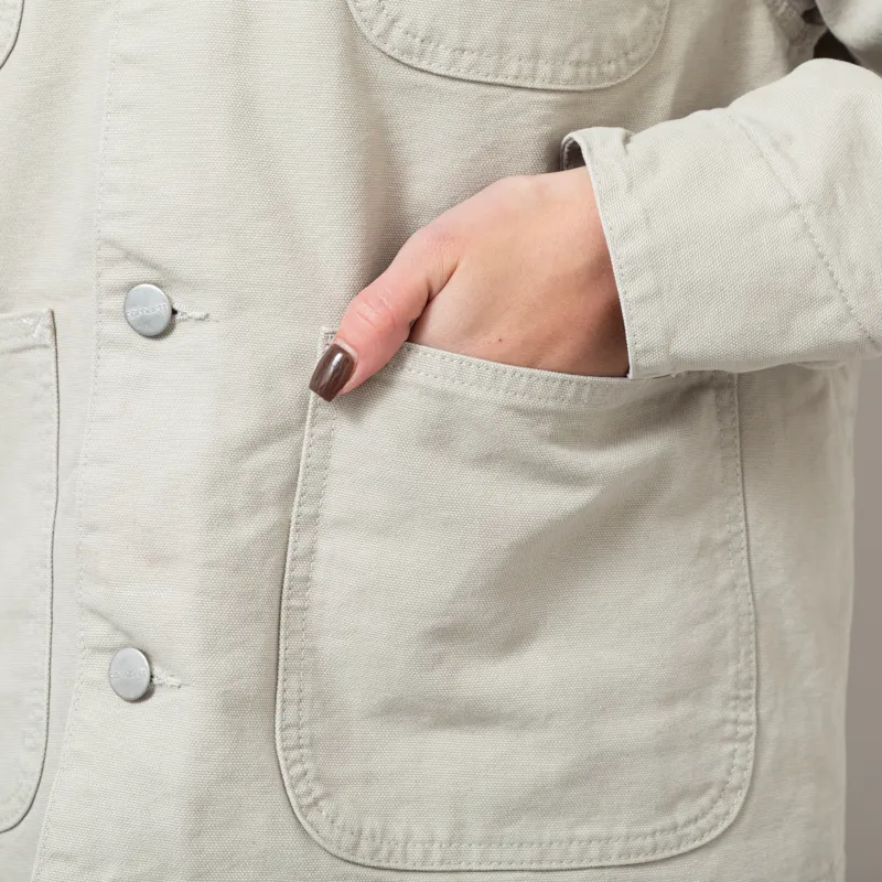 Carhartt WIP Womens OG Michigan Coat Fleur De Sel Black Stone Canvas-11