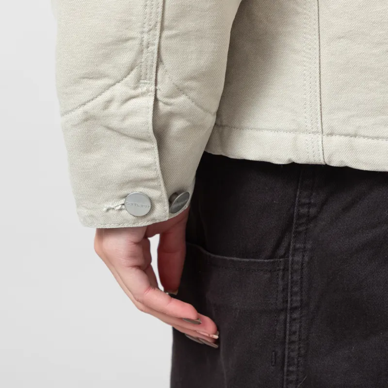 Carhartt WIP Womens OG Michigan Coat Fleur De Sel Black Stone Canvas-13
