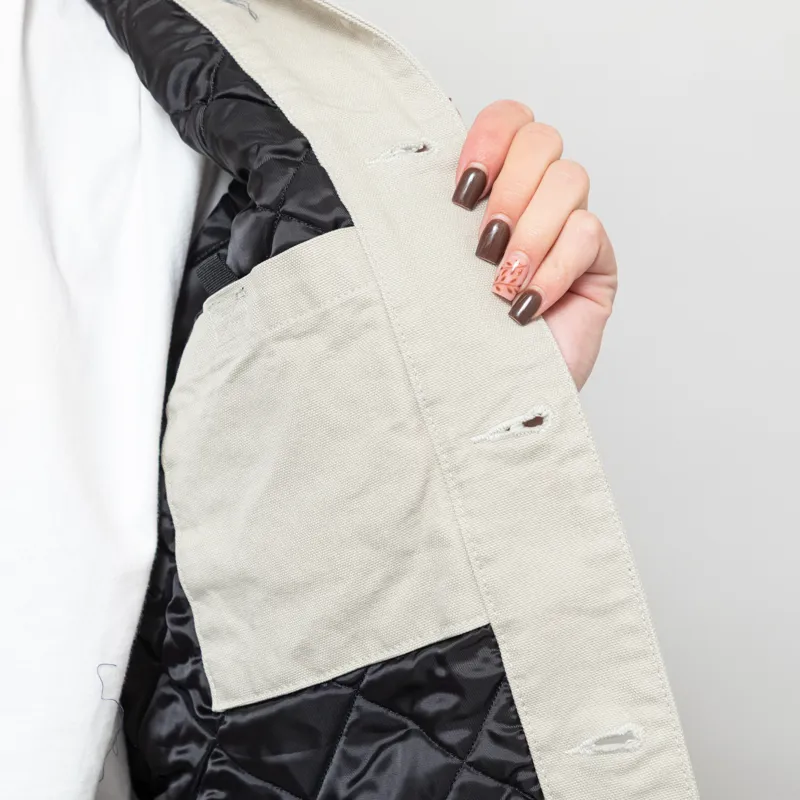 Carhartt WIP Womens OG Michigan Coat Fleur De Sel Black Stone Canvas-6