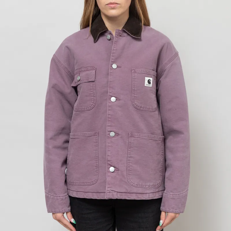 Carhartt WIP Womens OG Michigan Coat Phlox Tobacco Stone Canvas