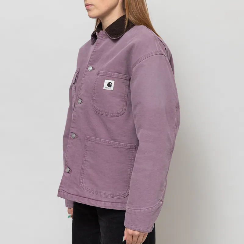 Carhartt WIP Womens OG Michigan Coat Phlox Tobacco Stone Canvas-1