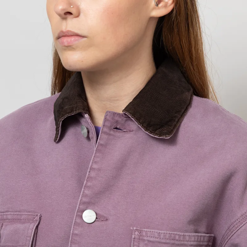 Carhartt WIP Womens OG Michigan Coat Phlox Tobacco Stone Canvas-5