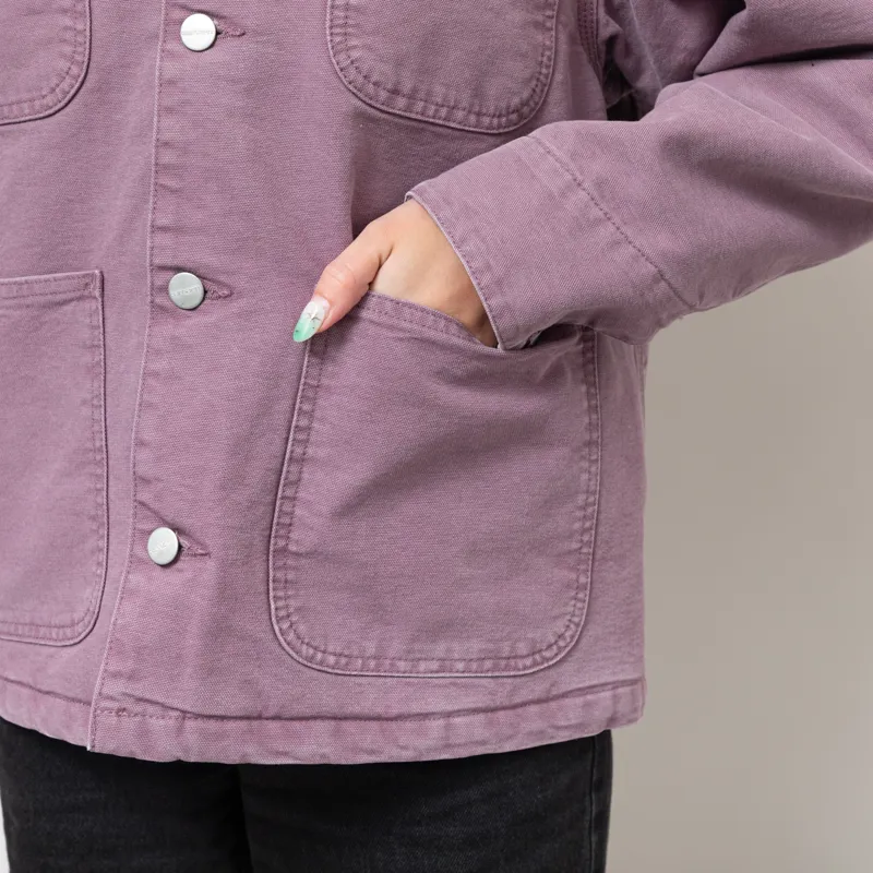 Carhartt WIP Womens OG Michigan Coat Phlox Tobacco Stone Canvas-10