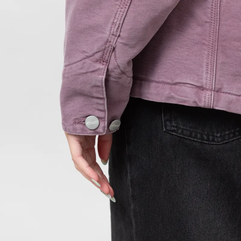 Carhartt WIP Womens OG Michigan Coat Phlox Tobacco Stone Canvas-12