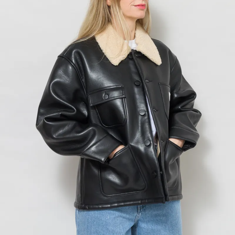 Carhartt WIP Womens Shepton OG Michigan Coat Black Natural-6