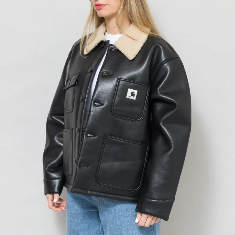 Carhartt WIP Womens Shepton OG Michigan Coat Black Natural-2