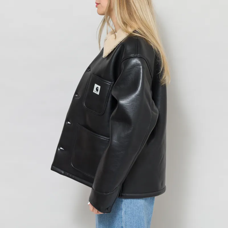 Carhartt WIP Womens Shepton OG Michigan Coat Black Natural-3