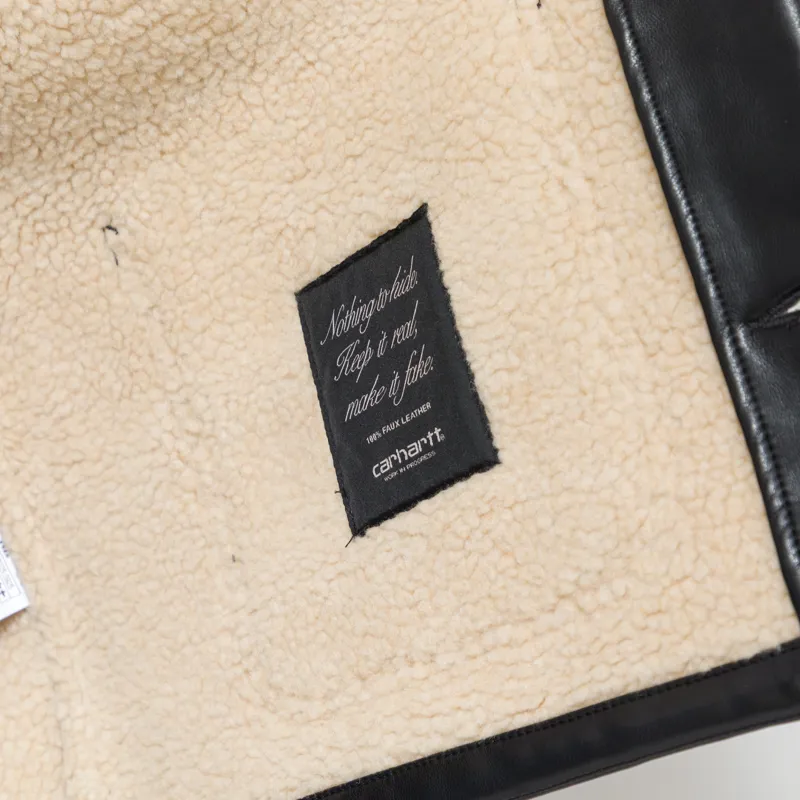 Carhartt WIP Womens Shepton OG Michigan Coat Black Natural-12