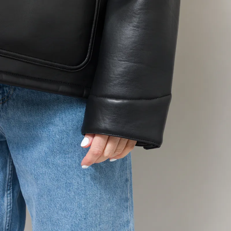 Carhartt WIP Womens Shepton OG Michigan Coat Black Natural-13