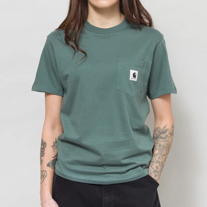 Carhartt WIP Womens Pocket T Shirt Velvet Green-1