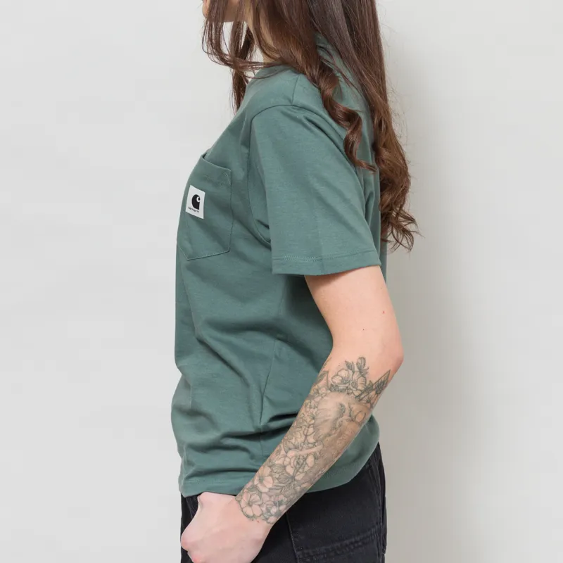 Carhartt WIP Womens Pocket T Shirt Velvet Green-3