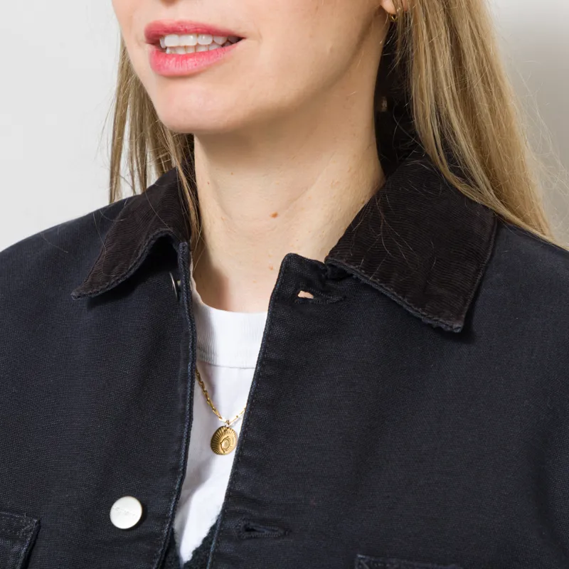 Carhartt WIP Womens OG Michigan Coat Black Grind Wash-6