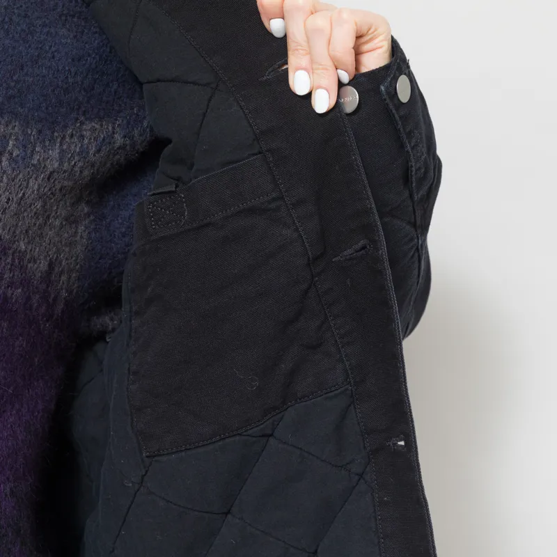 Carhartt WIP Womens OG Michigan Coat Black Grind Wash-9