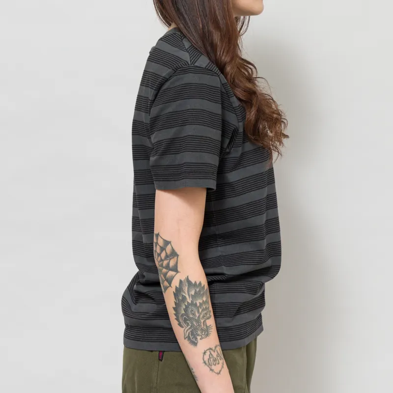 Carhartt WIP Womens Hanson Pocket T Shirt Black Stripe-4