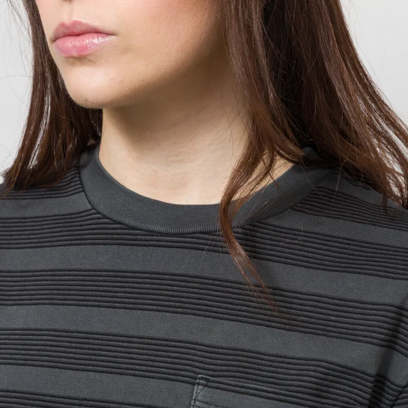 Carhartt WIP Womens Hanson Pocket T Shirt Black Stripe-5
