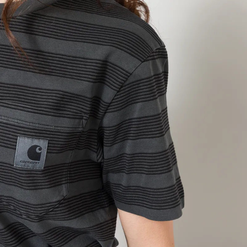 Carhartt WIP Womens Hanson Pocket T Shirt Black Stripe-6
