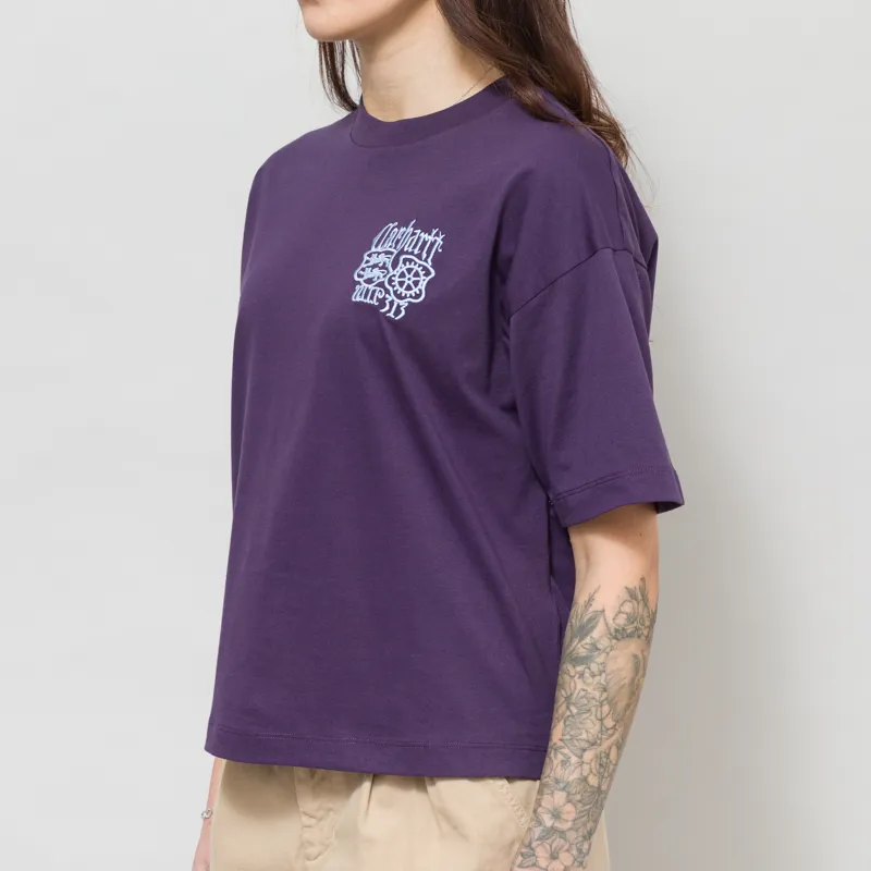 Carhartt WIP Womens Signet T Shirt Lokers Blue-2