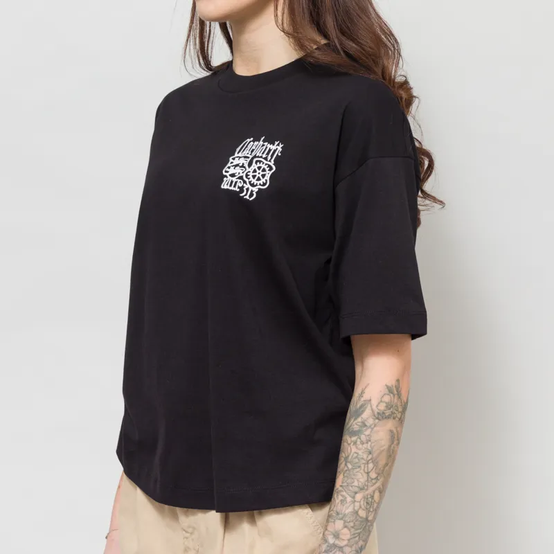 Carhartt WIP Womens Signet T Shirt Black Wax-2