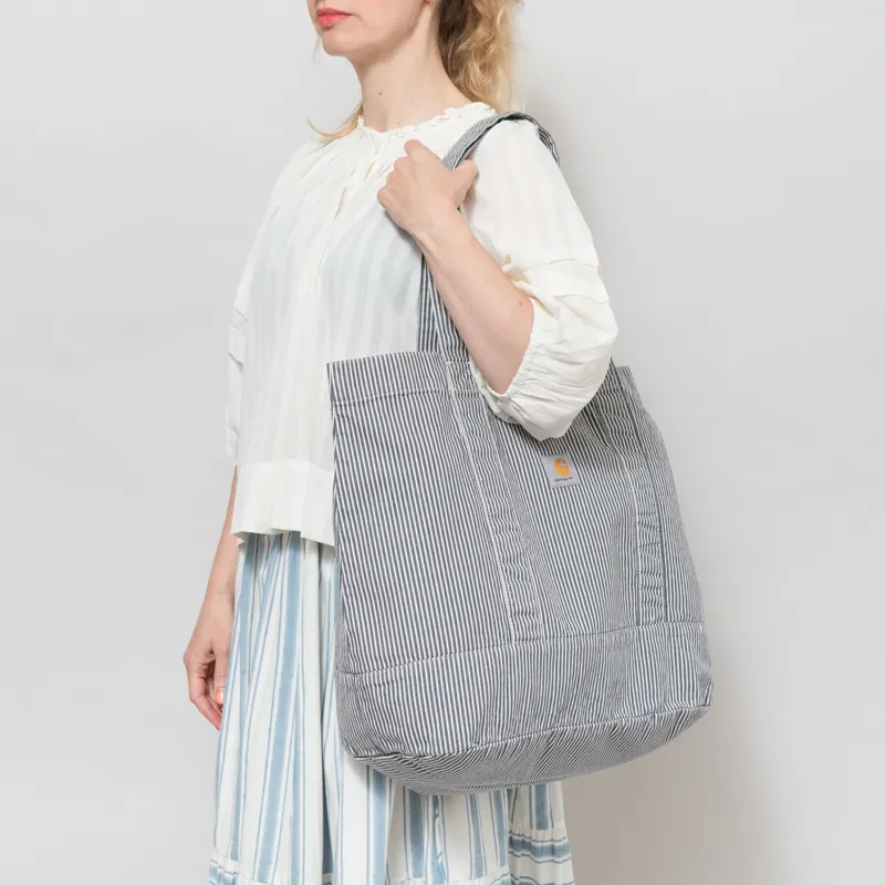 Carhartt WIP Womens Mercer Tote Bag Striped Graphite Wax