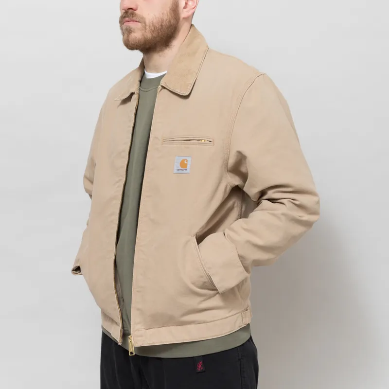 Carhartt WIP Detroit Jacket Dusty H Brown Stone Canvas-1