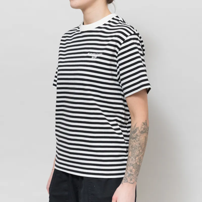 Carhartt WIP Womens Ezra T Shirt Striped Black Wax-1