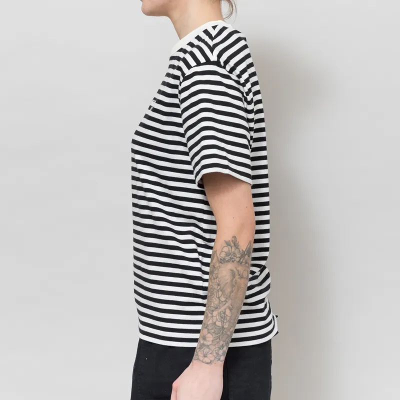 Carhartt WIP Womens Ezra T Shirt Striped Black Wax-2