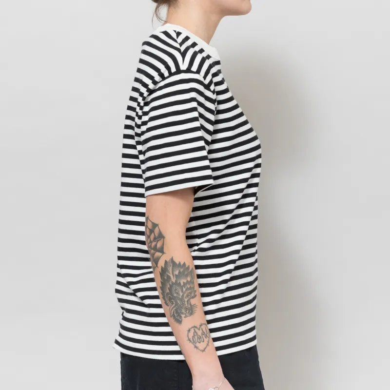 Carhartt WIP Womens Ezra T Shirt Striped Black Wax-4