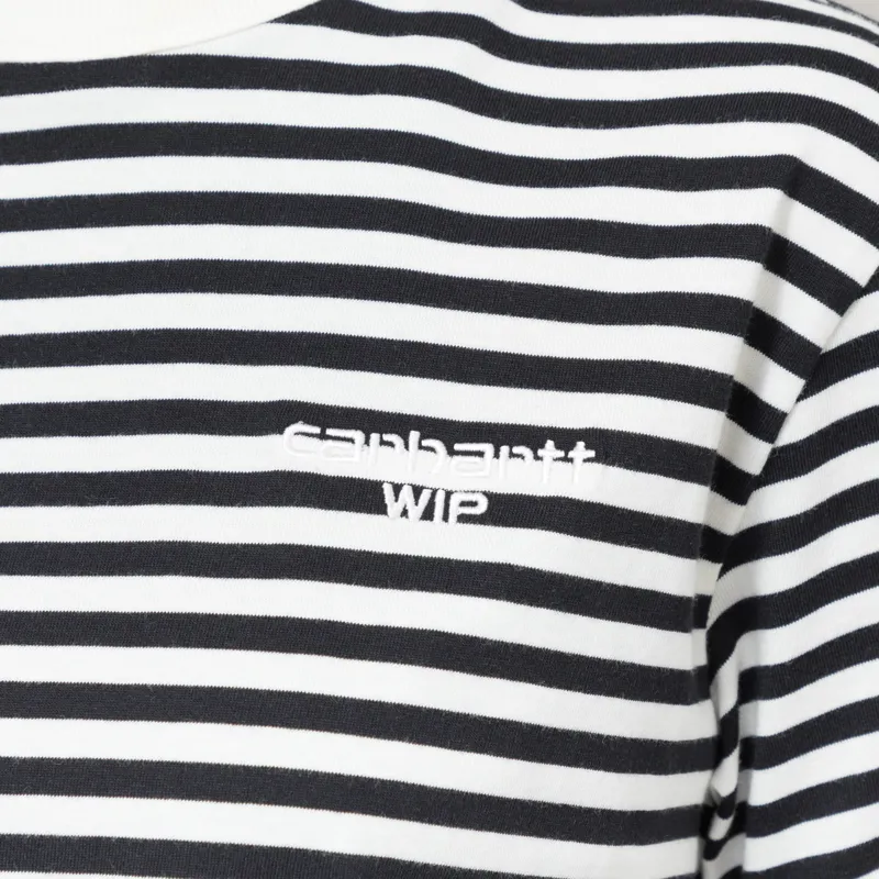 Carhartt WIP Womens Ezra T Shirt Striped Black Wax-7
