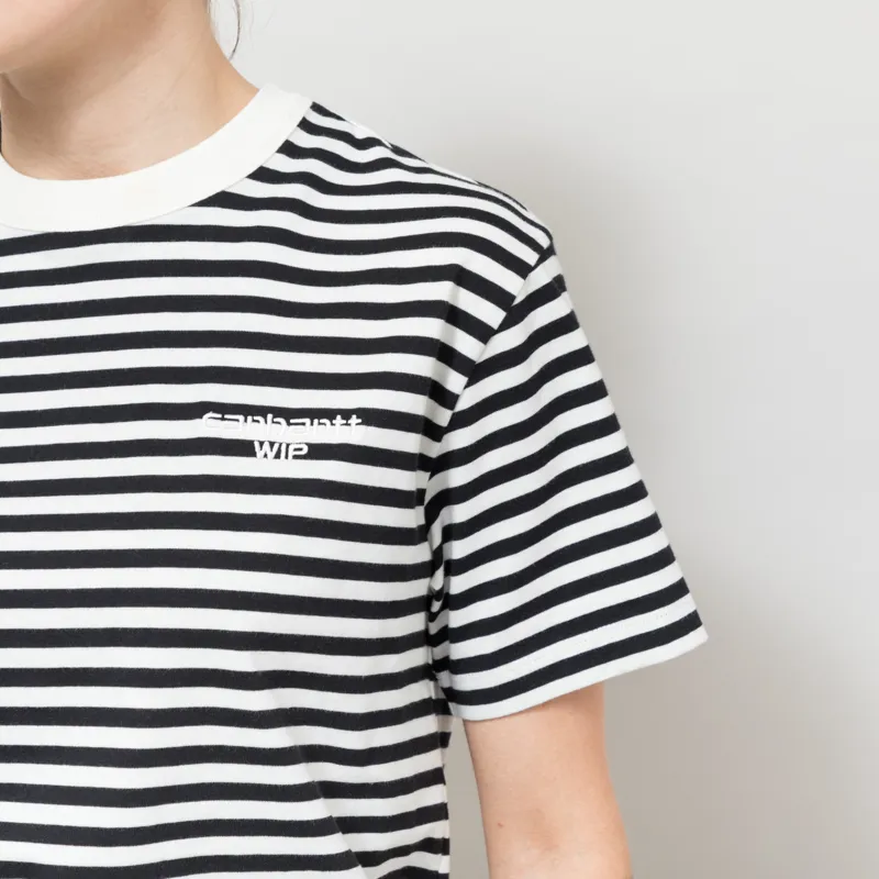 Carhartt WIP Womens Ezra T Shirt Striped Black Wax-6