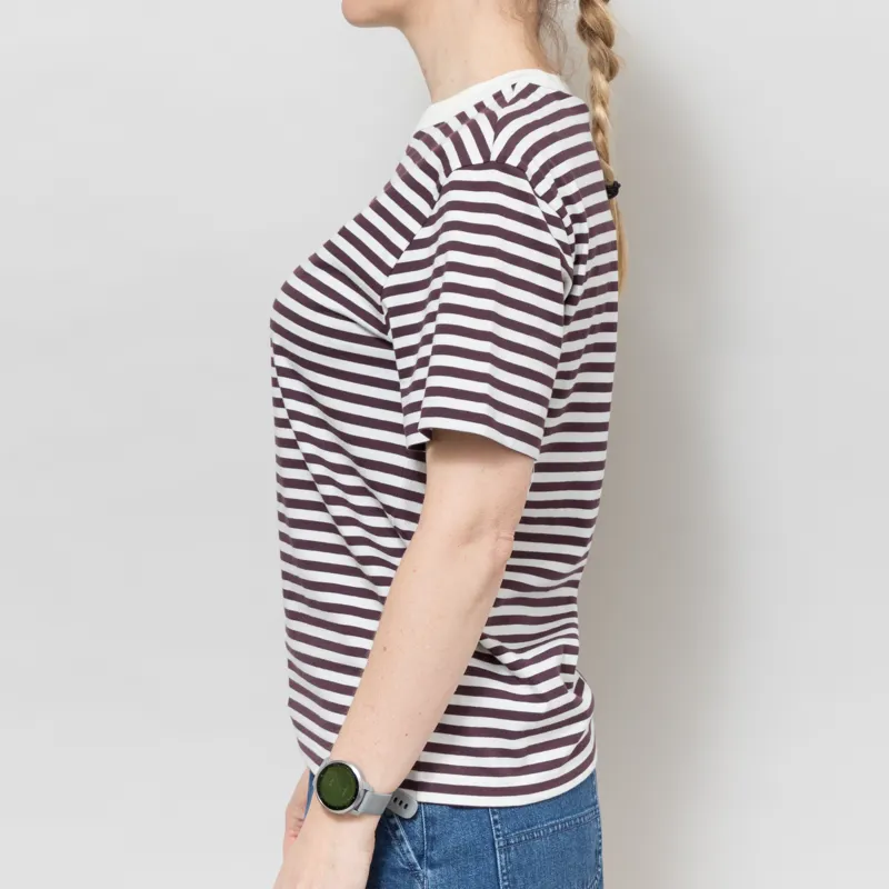 Carhartt WIP Womens Ezra T Shirt Striped Cozy Purple Wax-1