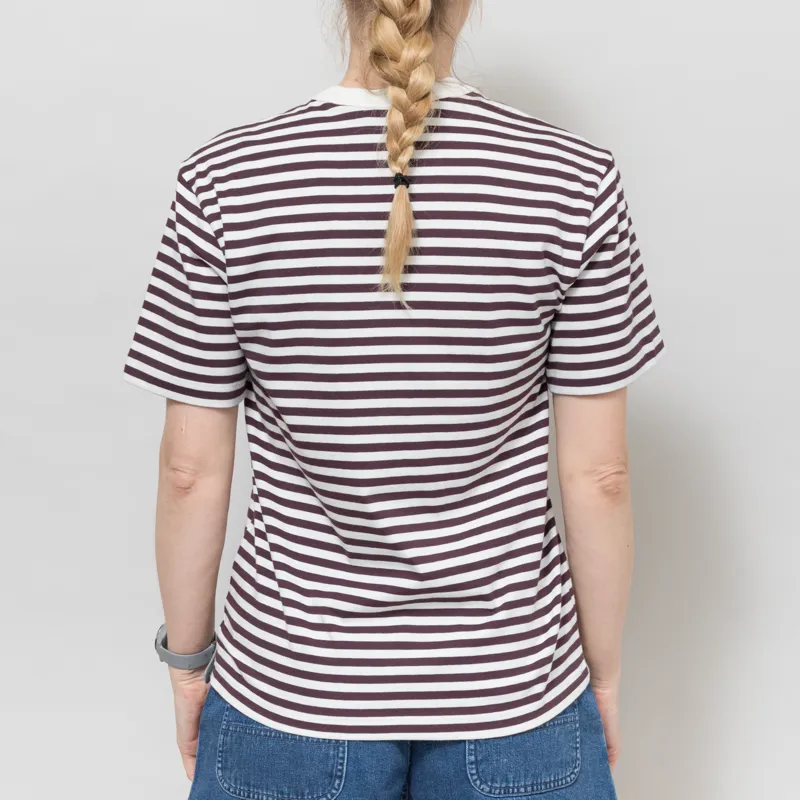 Carhartt WIP Womens Ezra T Shirt Striped Cozy Purple Wax-2