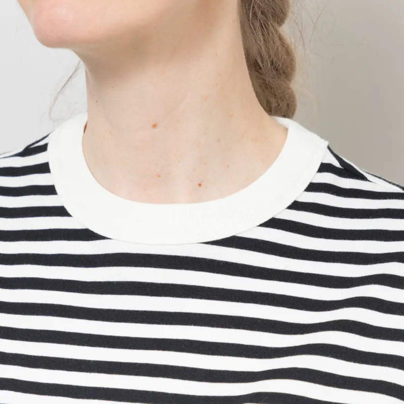 Carhartt WIP Womens Long Sleeve Ezra T Shirt Striped Black Wax-5