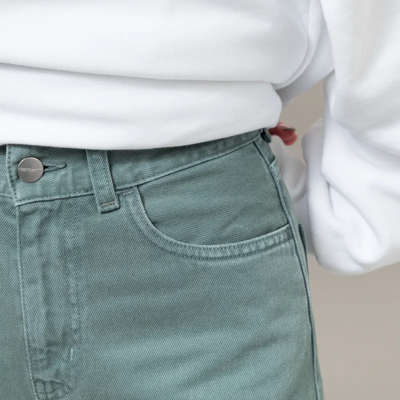 Carhartt WIP Womens Jane Pant Velvet Green Clark Twill-3