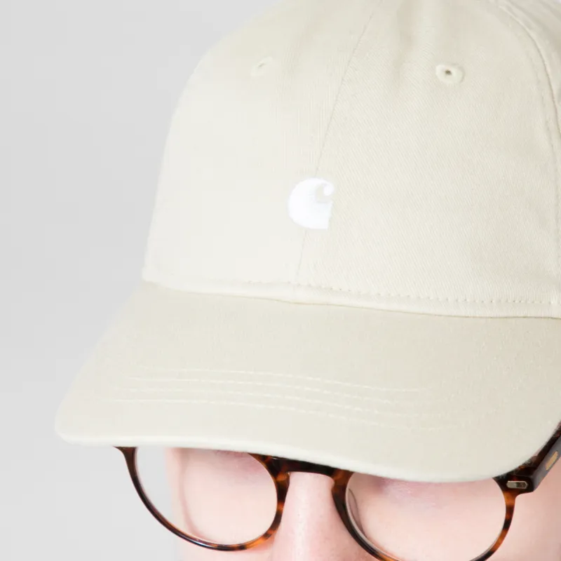 Carhartt WIP Madison Logo Cap Stone White-3