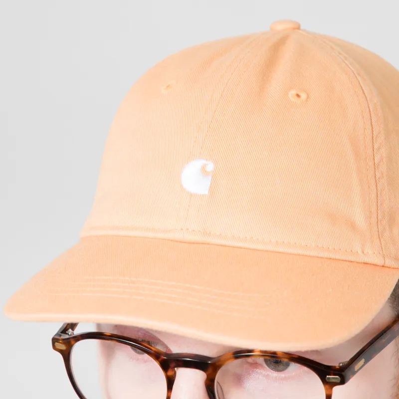 Carhartt WIP Madison Logo Cap Gentle Orange White-3