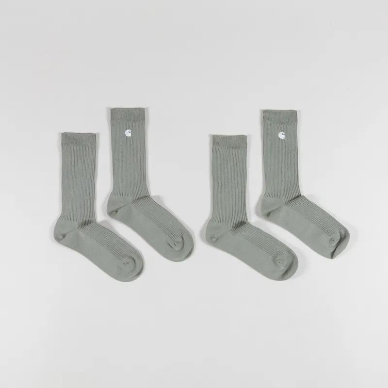 Carhartt WIP Madison Socks Shady Green White - 2 Pairs