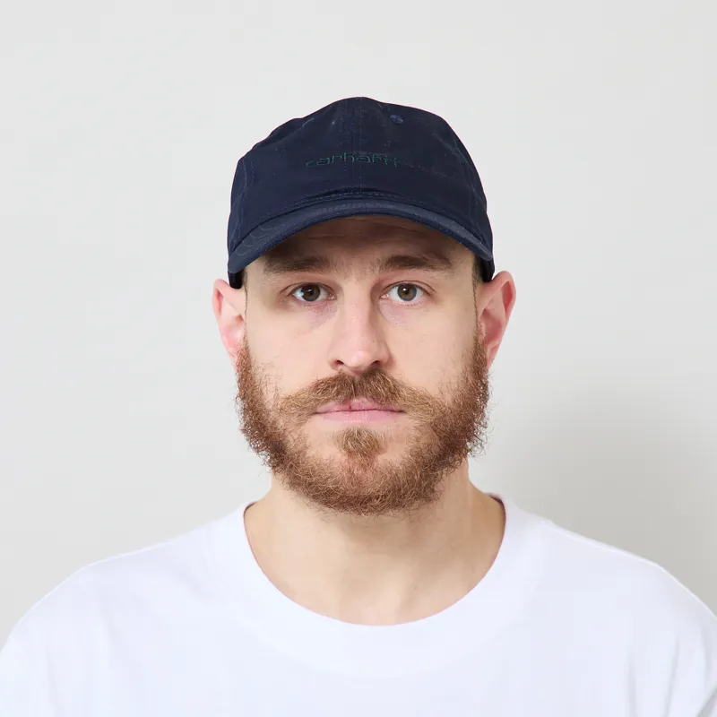 Carhartt WIP Canvas Script Cap Dark Navy Dark Scarab-1