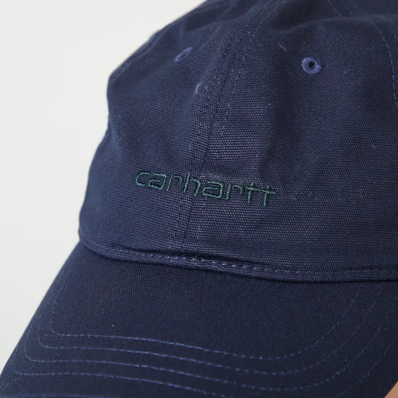 Carhartt WIP Canvas Script Cap Dark Navy Dark Scarab-4