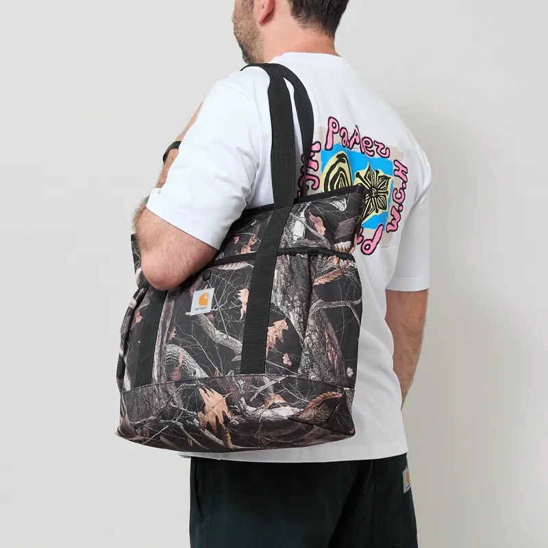 Carhartt WIP Clapton Tote Bag Camo Feather Tree Black-2