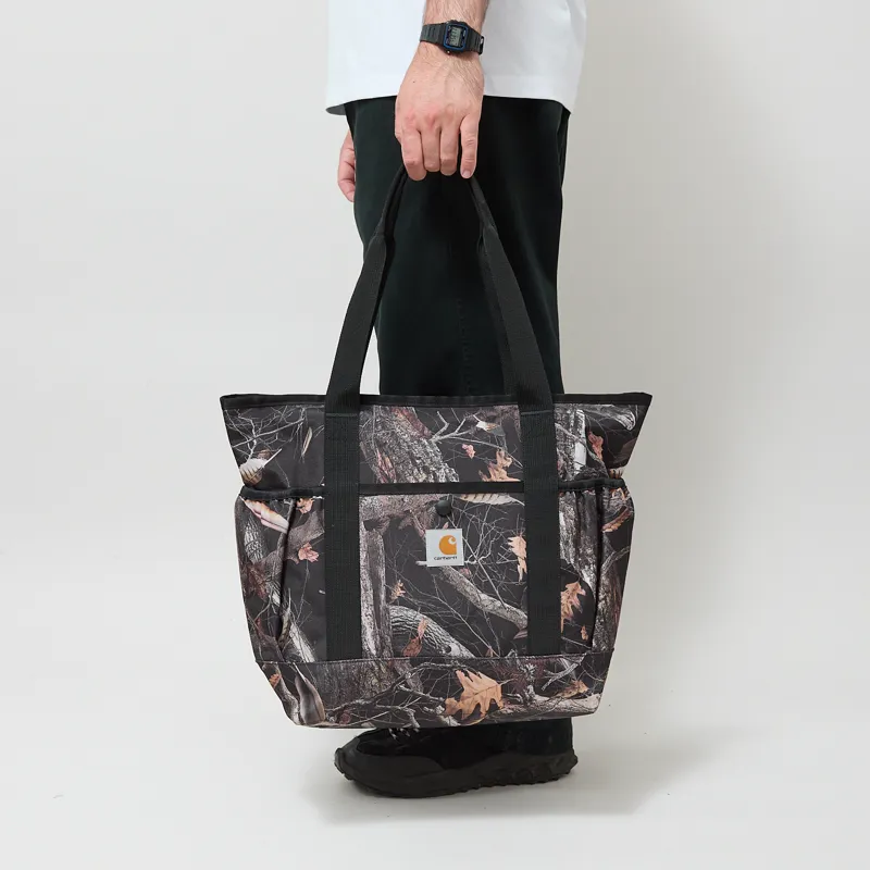Carhartt WIP Clapton Tote Bag Camo Feather Tree Black