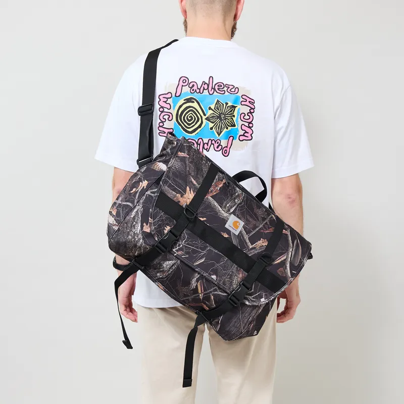 Carhartt WIP Jake Messenger Bag Camo Feather Tree Black