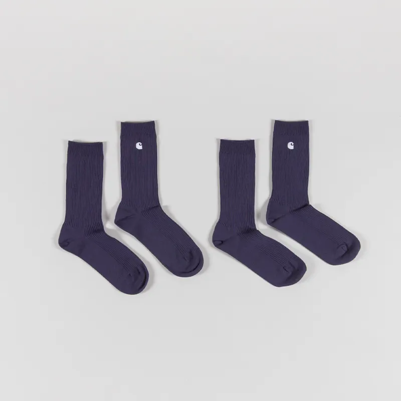 Carhartt WIP Madison Socks Shady Purple White - 2 Pairs