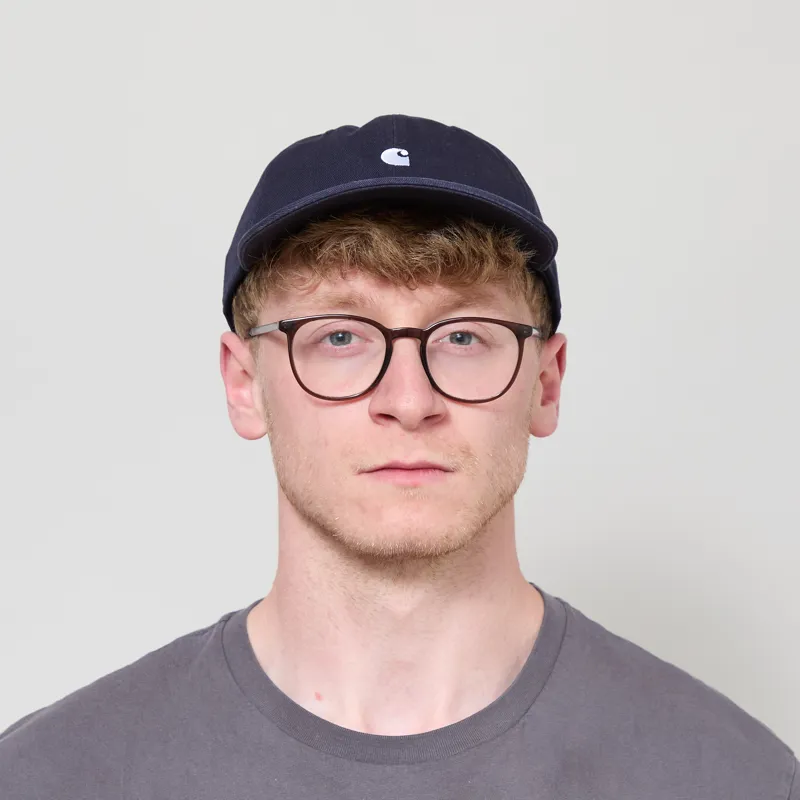 Carhartt WIP Madison Logo Cap Dark Navy White-1