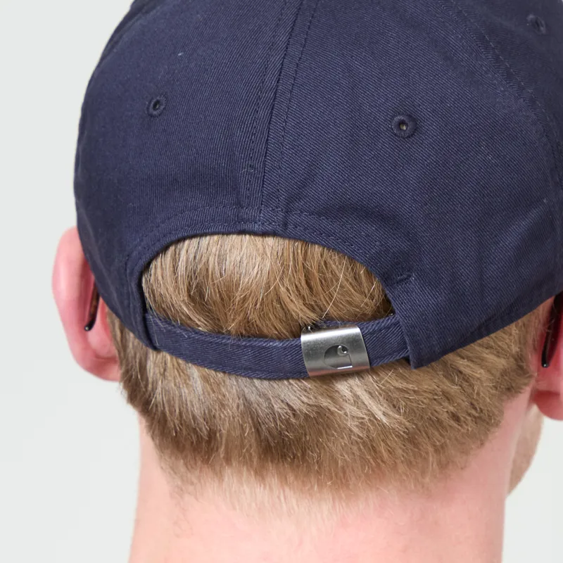 Carhartt WIP Madison Logo Cap Dark Navy White-3