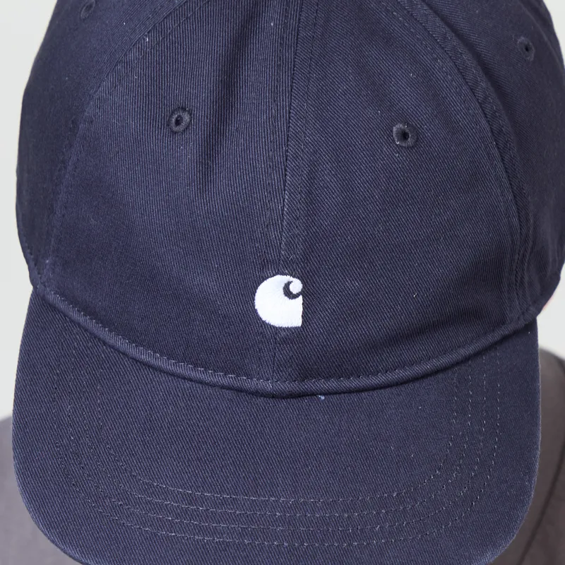 Carhartt WIP Madison Logo Cap Dark Navy White-4